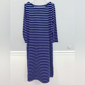 Vineyard Vines Sankaty Navy and White Stripe Midi Dress, large, only worn once!